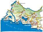 Die Landkarte zeigt die attraktive Lage von Gardanne: Aix-en-Provence, Vitrolles und Aubagne kesseln die Stadt ein.