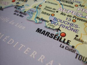 Karte der Provence mit Istres zwischen Marseille Arles und Étang de Berre