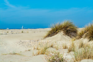 Plage de l’Espiguette bei Le Grau-du-Roi – weitläufiger, weißer Sandstrand.